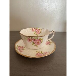 Vintage Queen Anne Floral Teacup & Saucer, England